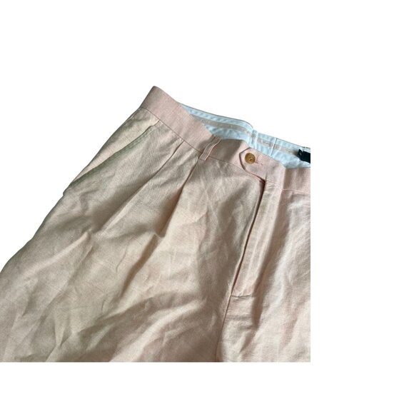 BOBBY JONES Peach Linen Pleated Golf Shorts Size 34 - Picture 4 of 8